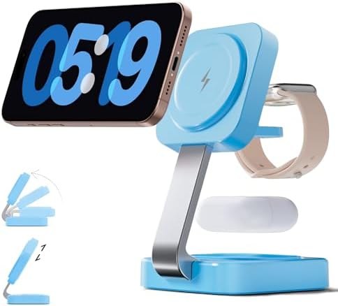 RYND 3-in-1 Magnetic Charging Stand, Blue