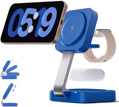 RYND 3-in-1 Magnetic Charging Stand, Dark blue