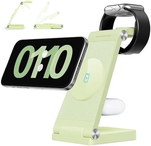 RYND Foldable 3-in-1 MagSafe Charging Station, Lime