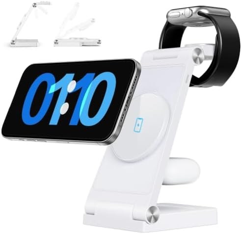 RYND Foldable 3-in-1 MagSafe Charging Station, White